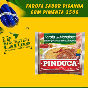 Farina di Manioca Tostata e Condita al Gusto de Carne di Picanha con Piccante 250g, farofa de mandioca sabor poca ha con pimienta pinduca