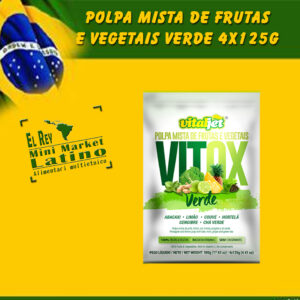 Vitox verde 500 g (4 x 125 g) di ananas, limone, cavolo cappuccio, zenzero menta e tè verde